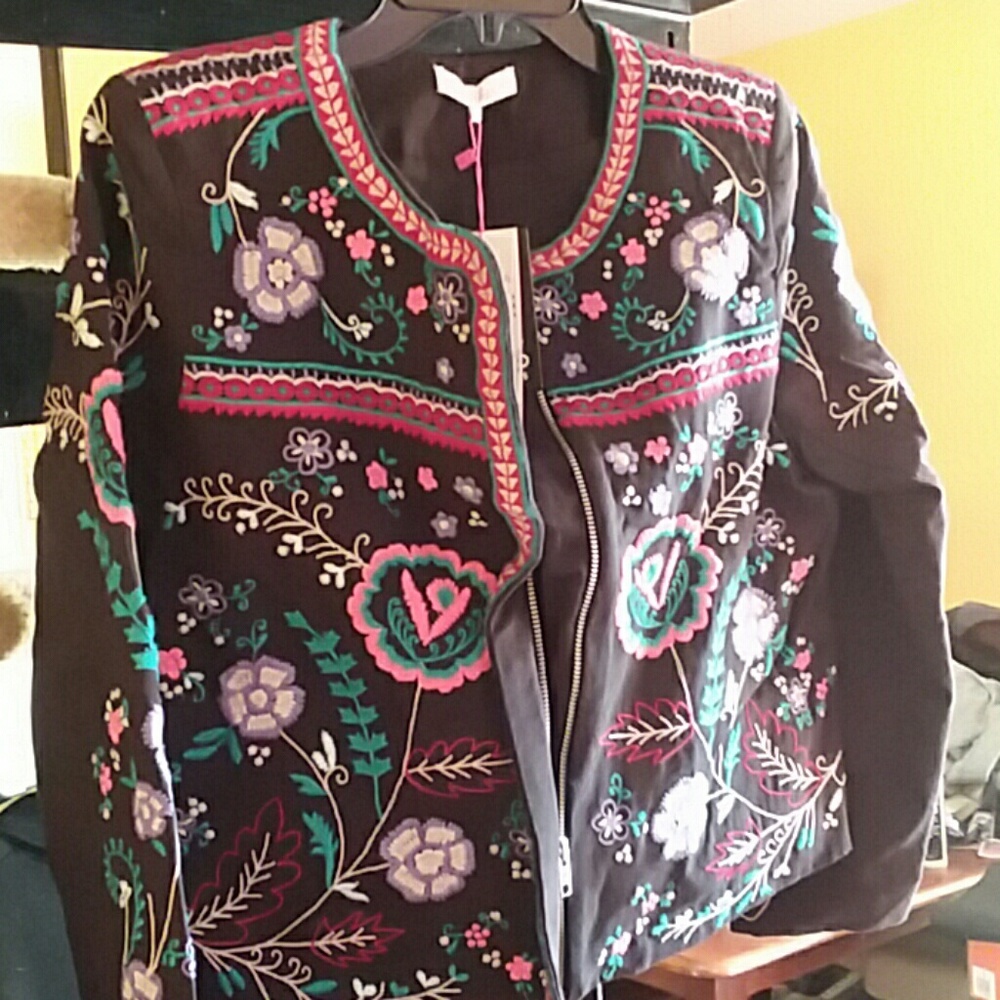 NWT PARKER EMBROIDERED  LG SL JKT